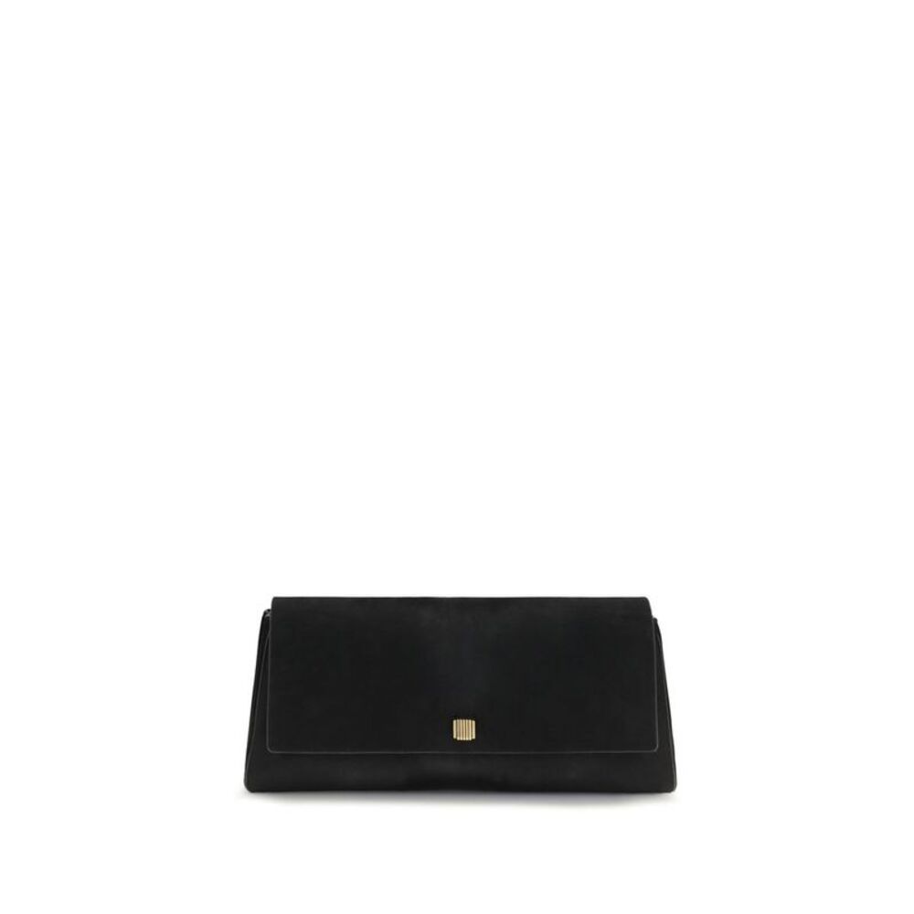 Khaite Black Calf Leather Bos Taurus Clutch Women's Bag